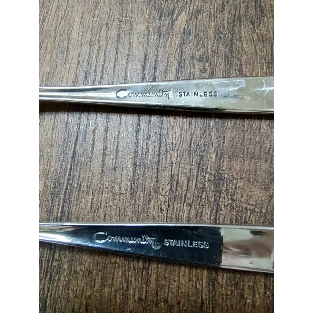 Oneida Community Venetia Stainless Flatware Iced Tea Spoons Lot Of 4